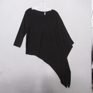 Last Tango Poncho Top XS Black‎ Asymmetrical Travel Lagenlook Cover Up USA NWT
